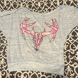 Womens small Bella Canvas long sleeve deer shirt